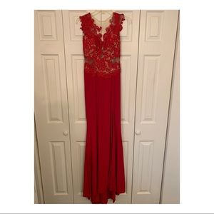 Mac Duggal red formal gown